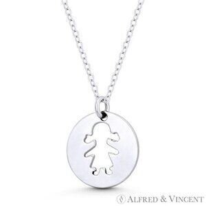 It's a Baby Girl! Motherhood Celebration Charm Pendant in .925 Sterling Silver